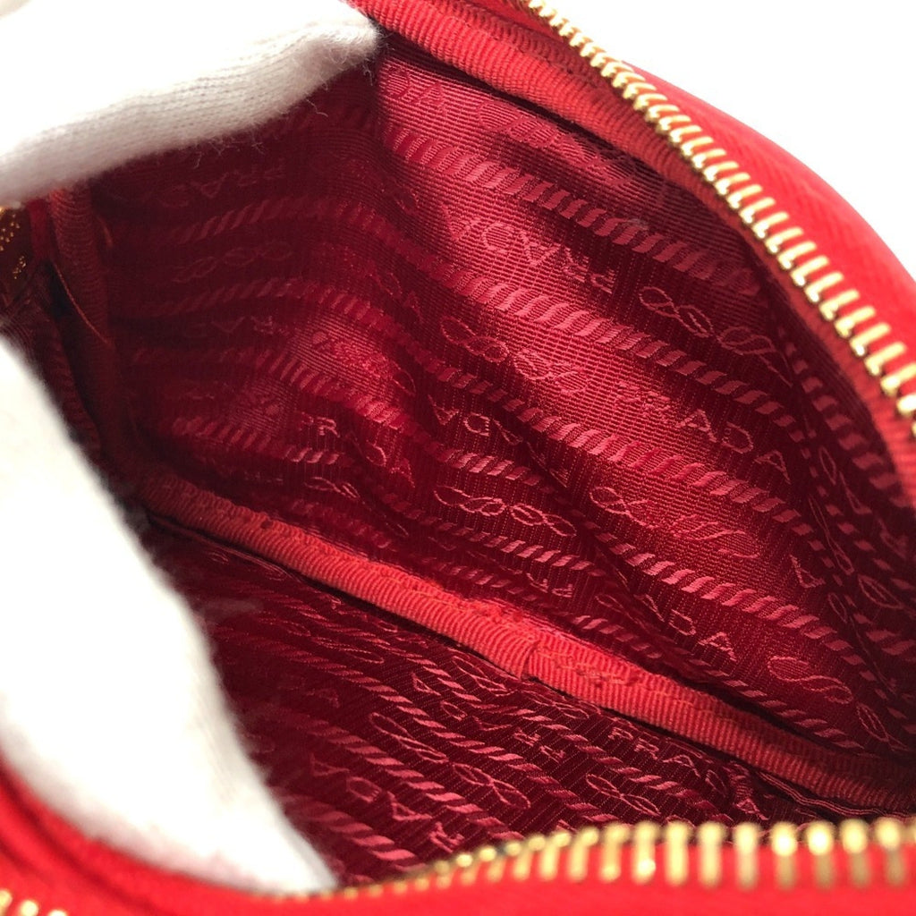 Prada Red Color Nylon Pochette Shoulder Bag (Pre-Owned)