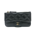 Chanel Black Grained Calfskin Coin Purse/Coin Case (Pre-Owned)