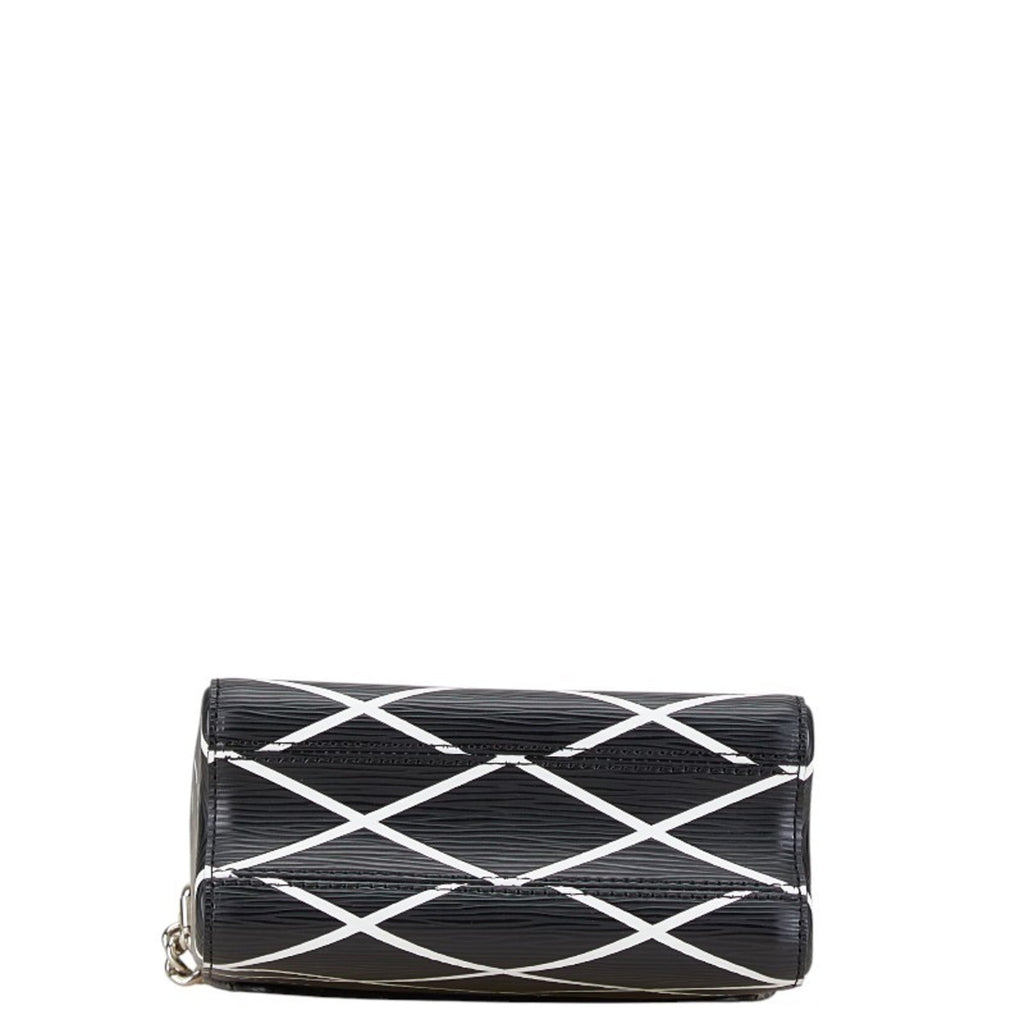 Louis Vuitton Black Noir White Leather Shoulder Bag (Pre-Owned)