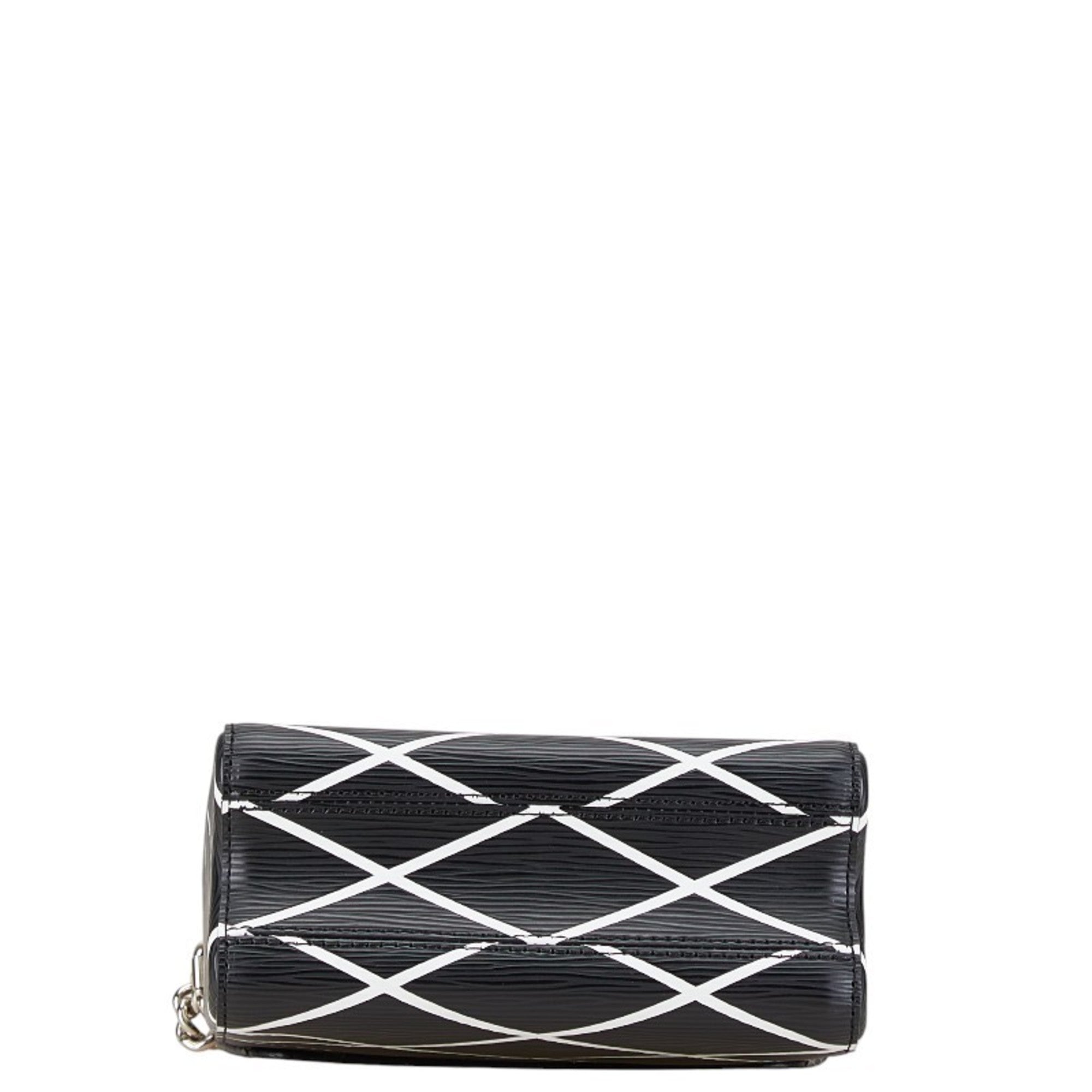 Louis Vuitton Black Noir White Leather Shoulder Bag (Pre-Owned)