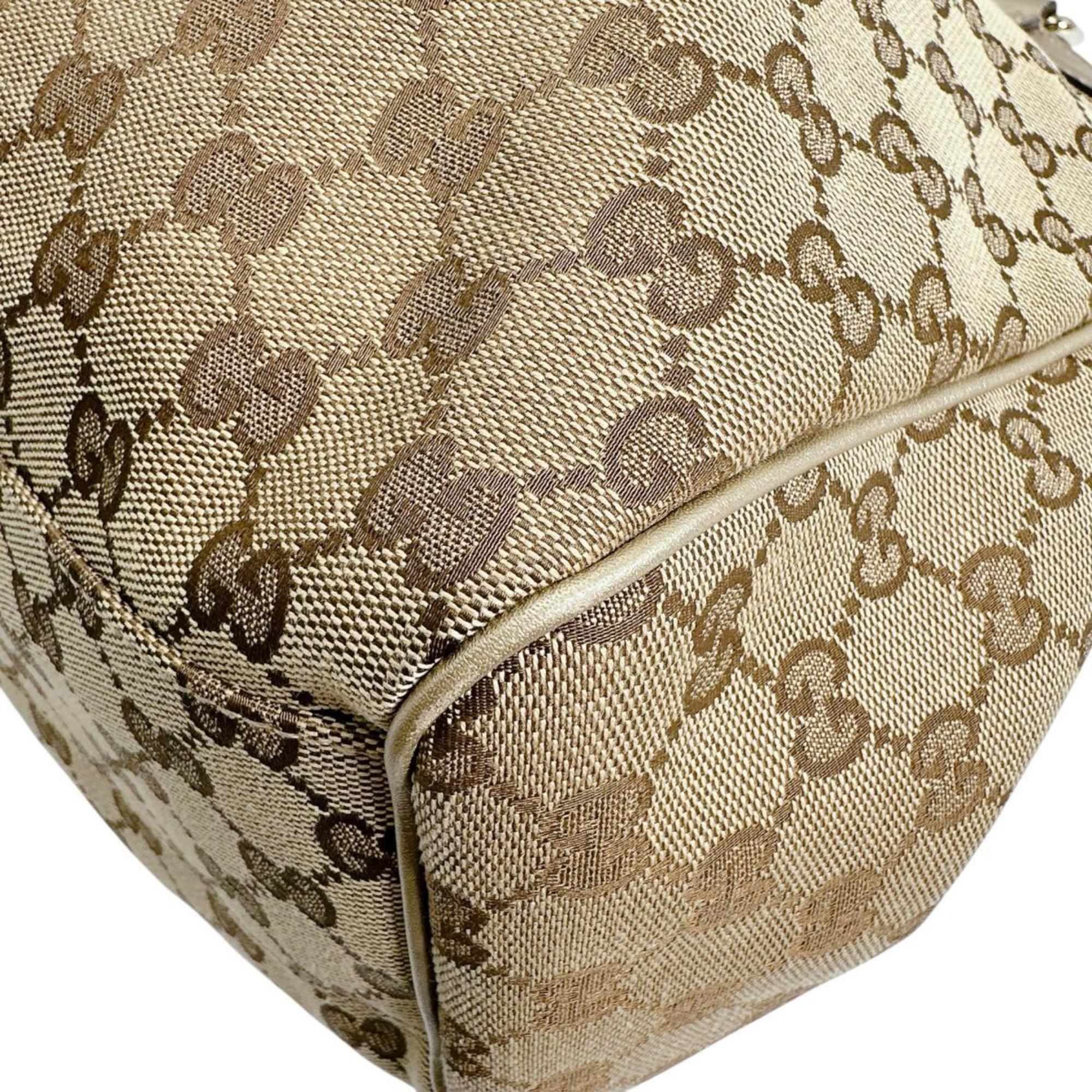 Gucci Gg Canvas Beige Gg Canvas Handbag Tote Bag (Pre-Owned)