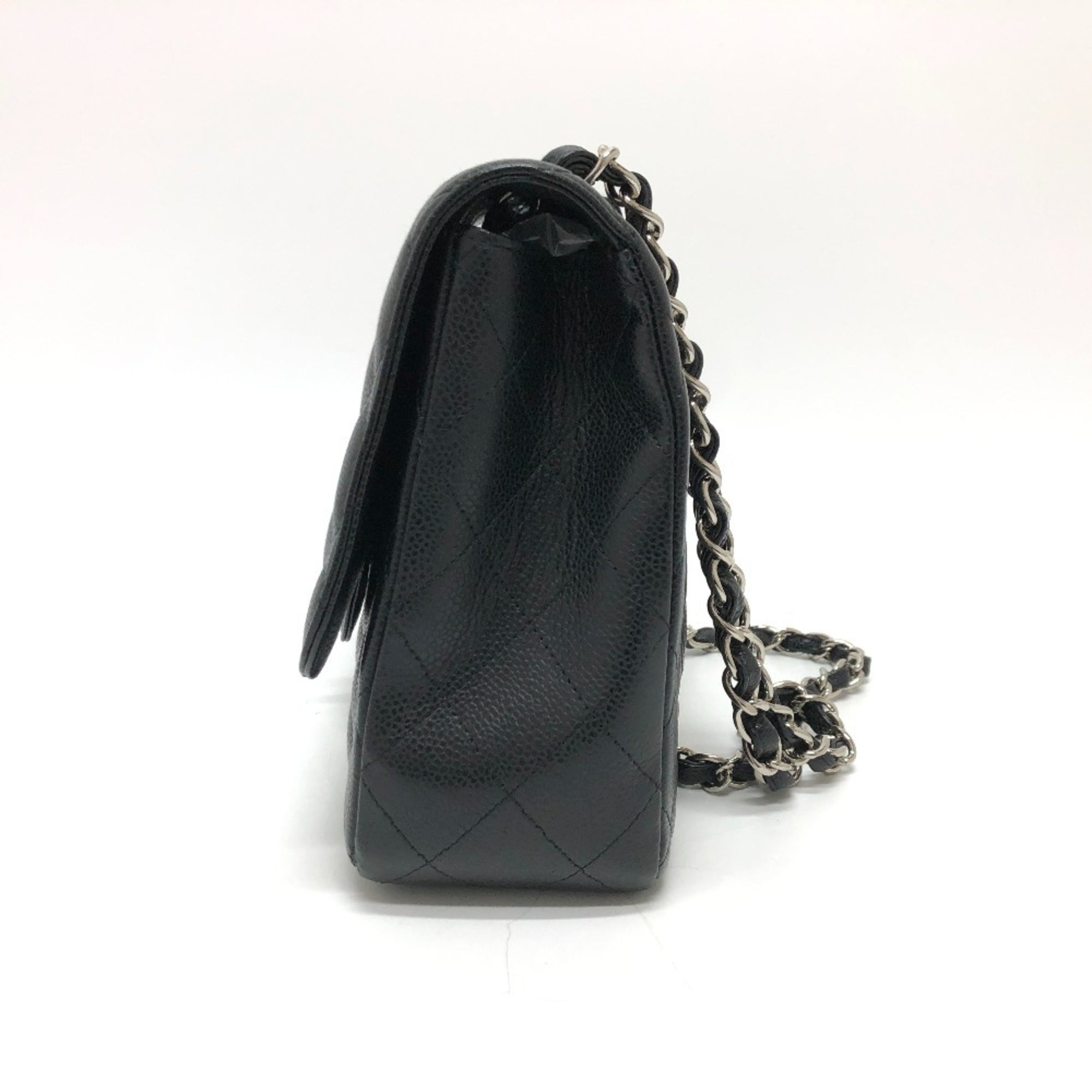 Chanel Black Grained Calfskin Shoulder Bag (Pre-Owned)