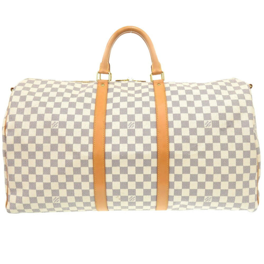 Louis Vuitton White Damier Azur Boston Bag (Pre-Owned)