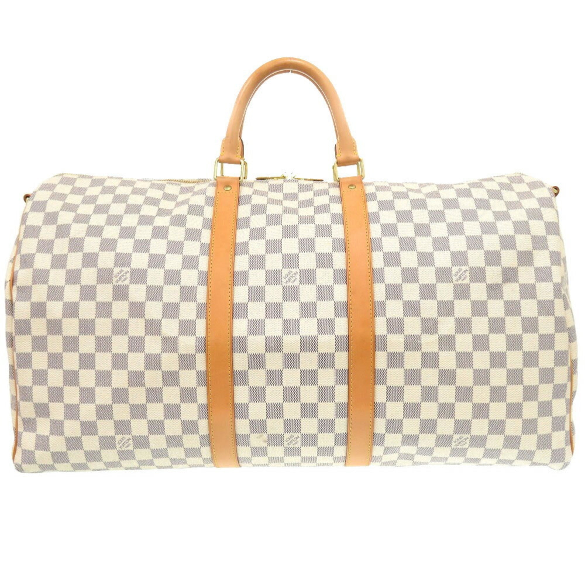 Louis Vuitton White Damier Azur Boston Bag (Pre-Owned)