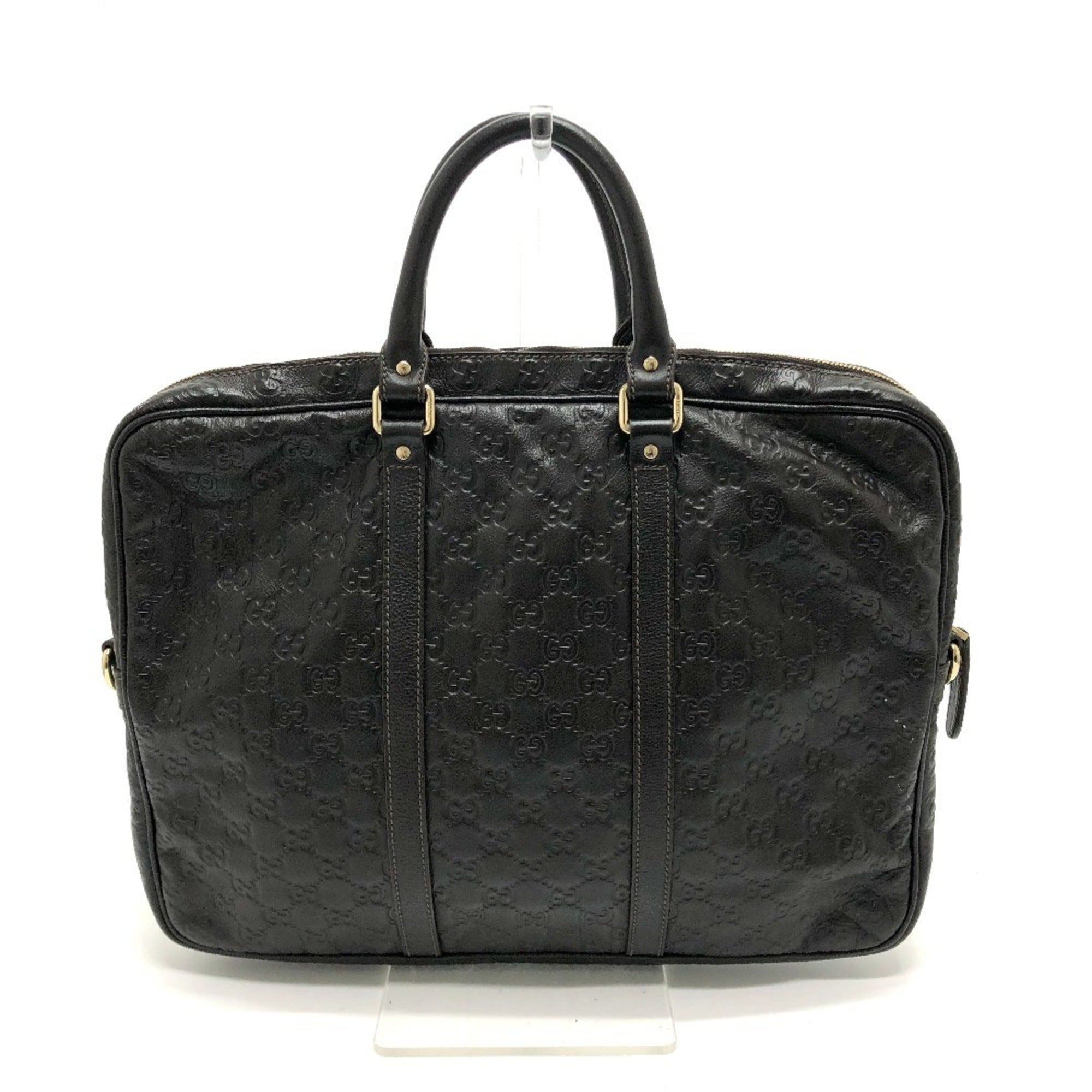 Gucci Brown Leather Briefcase Handbag (Pre-Owned)