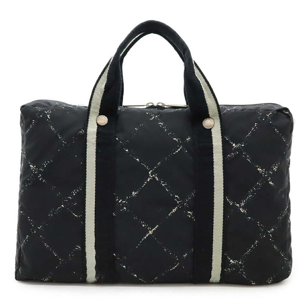 Chanel Travel Line Black Red Color Travel Line Handbag Tote Bag (Pre-Owned)
