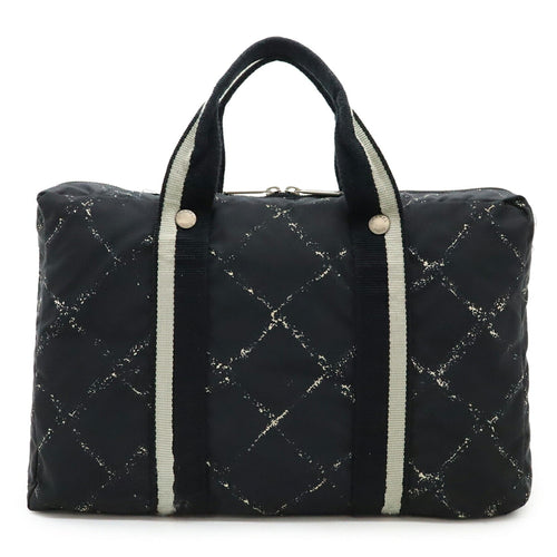 Chanel Travel Line Black Red Color Travel Line Handbag Tote Bag (Pre-Owned)