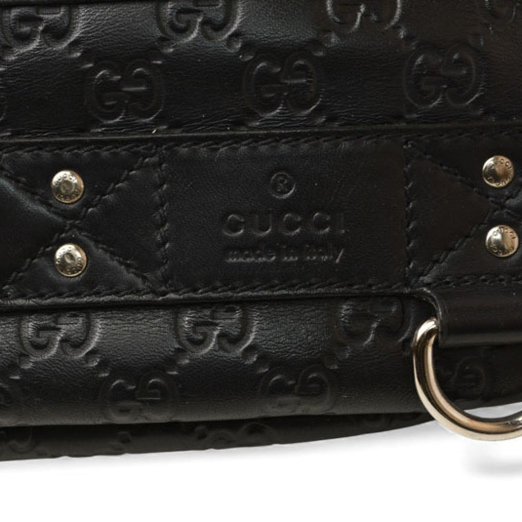 Gucci Navy Red Color Leather Sling Bag (Pre-Owned)
