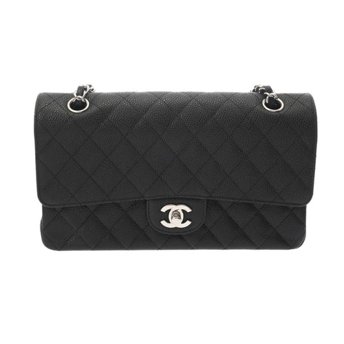 Chanel Black Grained Calfskin Shoulder Bag (Pre-Owned)
