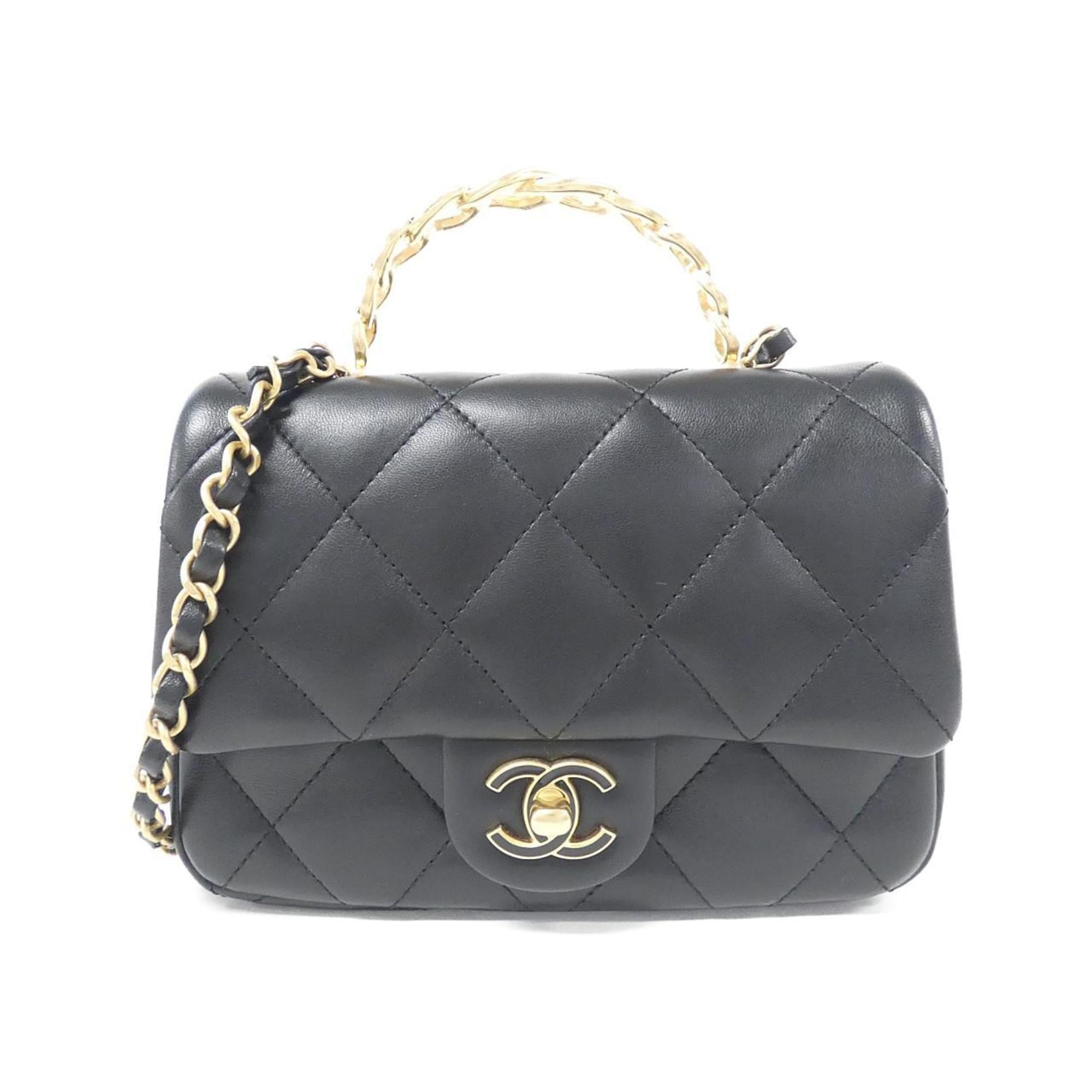 Chanel Black Leather Handbag (Pre-Owned)