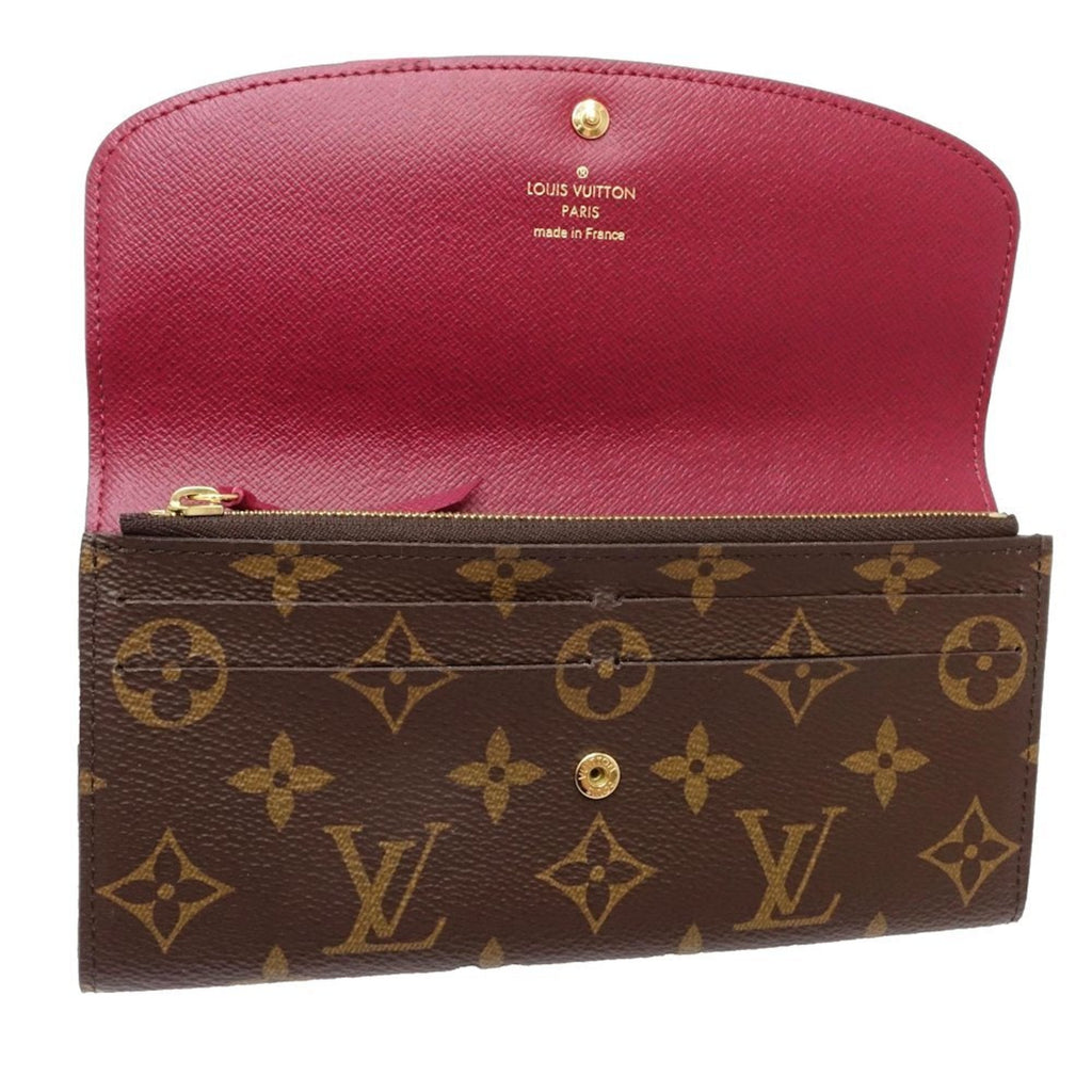 Louis Vuitton Brown Fuchsia Canvas Long Wallet (Bi-Fold) (Pre-Owned)