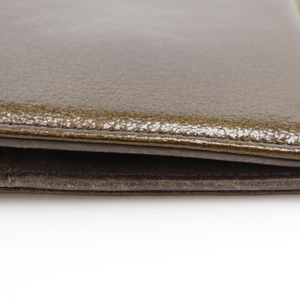 Chanel Bronze Leather Long Wallet (Bi-Fold) (Pre-Owned)
