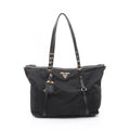 Prada Black Nylon Leather Handbag Tote Bag (Pre-Owned)