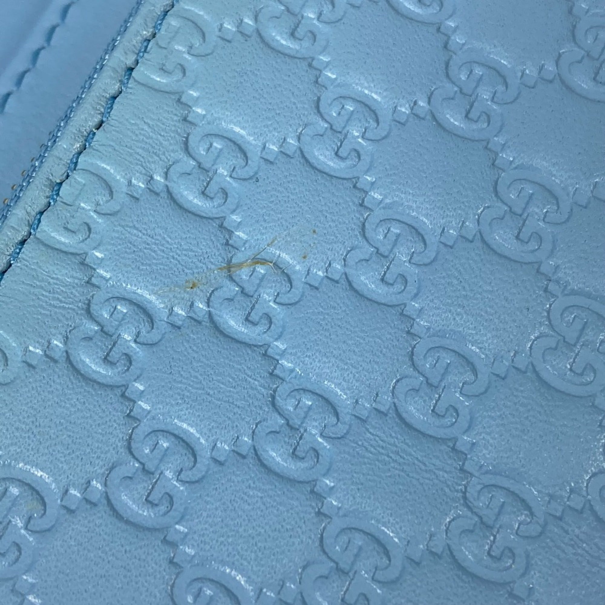 Gucci Blue Leather Chain/Shoulder Wallet (Pre-Owned)