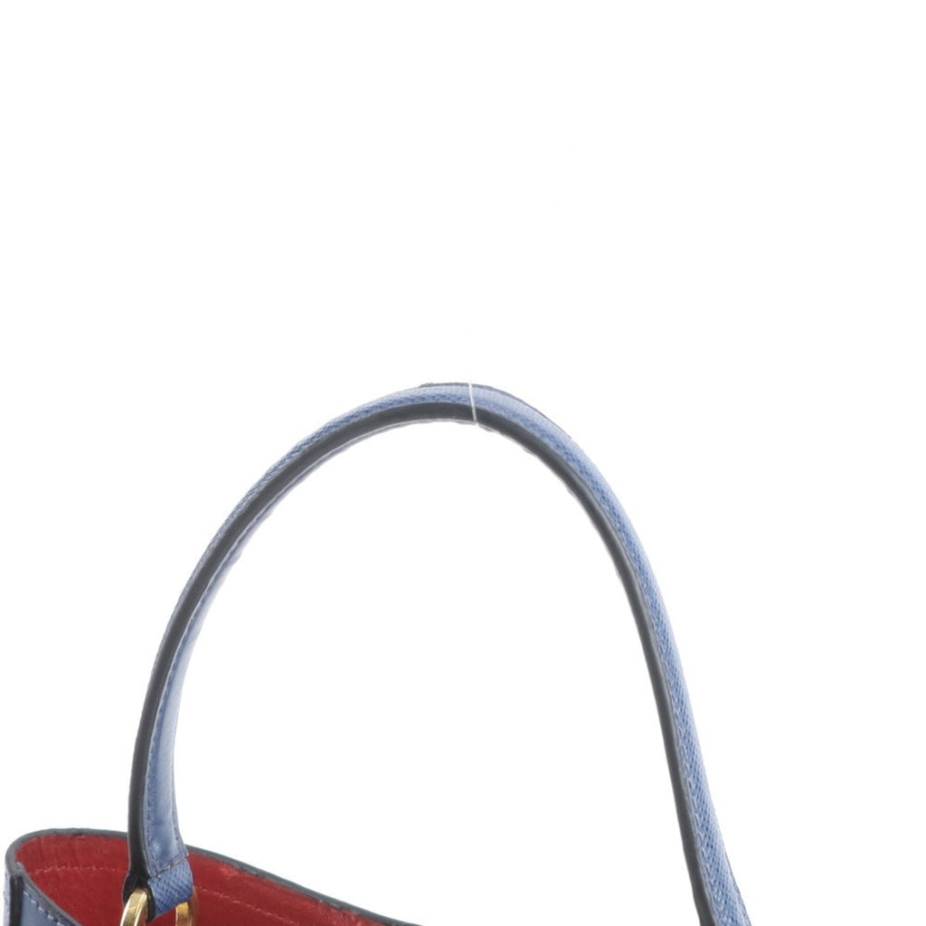 Prada Blue Leather Handbag Tote Bag (Pre-Owned)