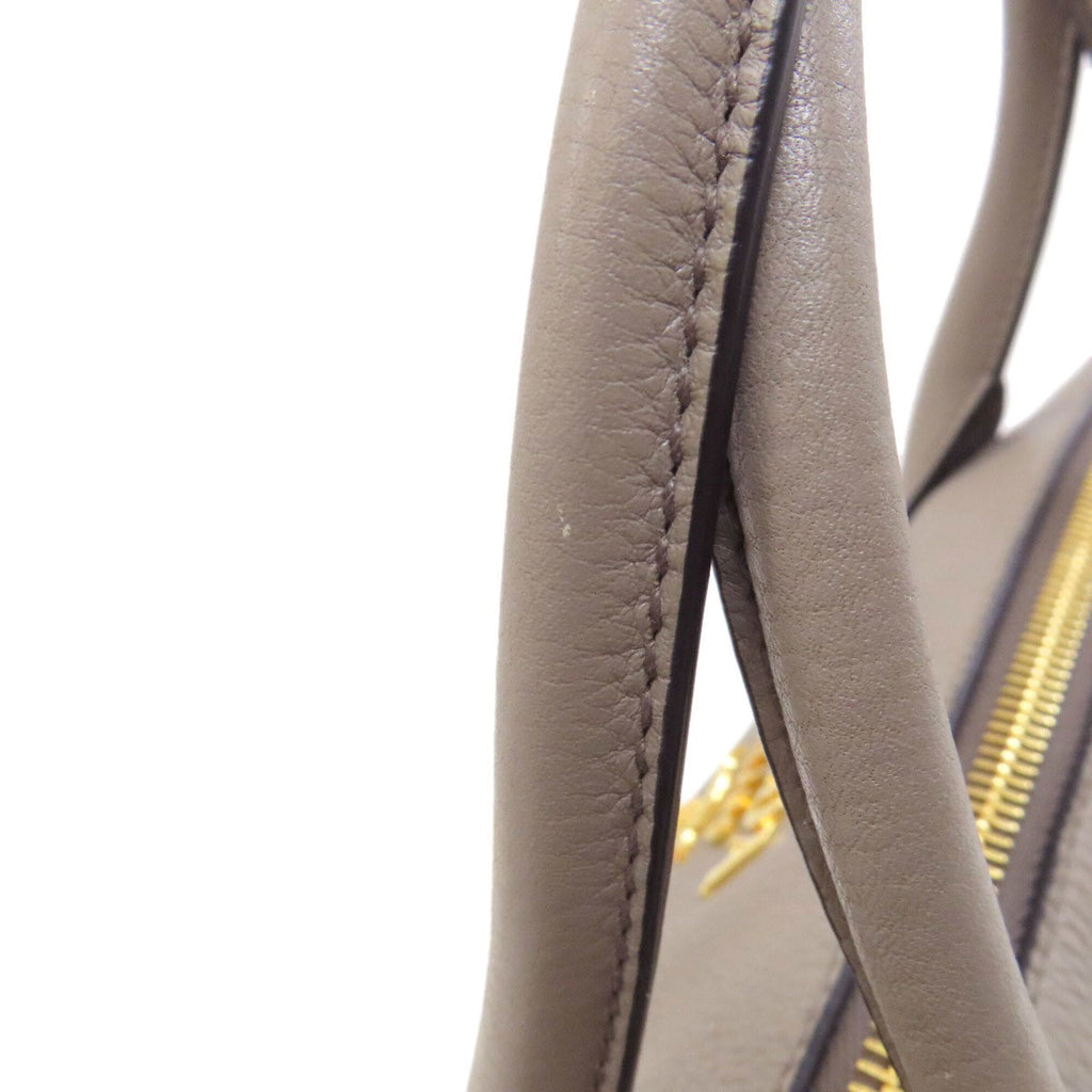 Prada Gray Leather Handbag (Pre-Owned)
