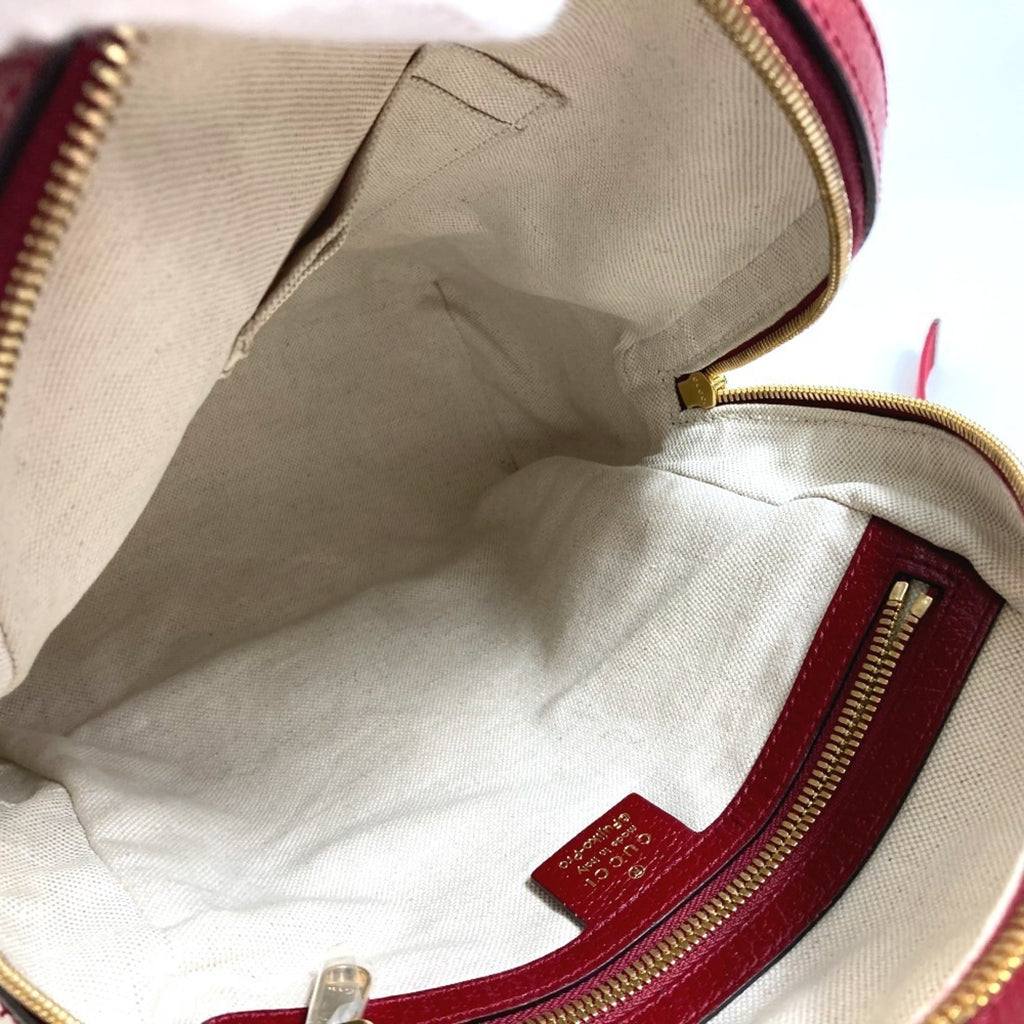 Gucci Beige Red Color Pvc Leather Backpack (Pre-Owned)