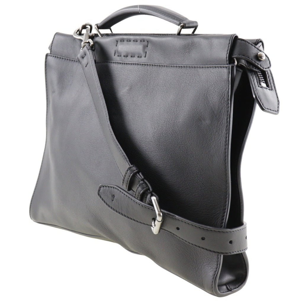 Fendi Peekaboo Black Leather Shoulder Bag (Pre-Owned)