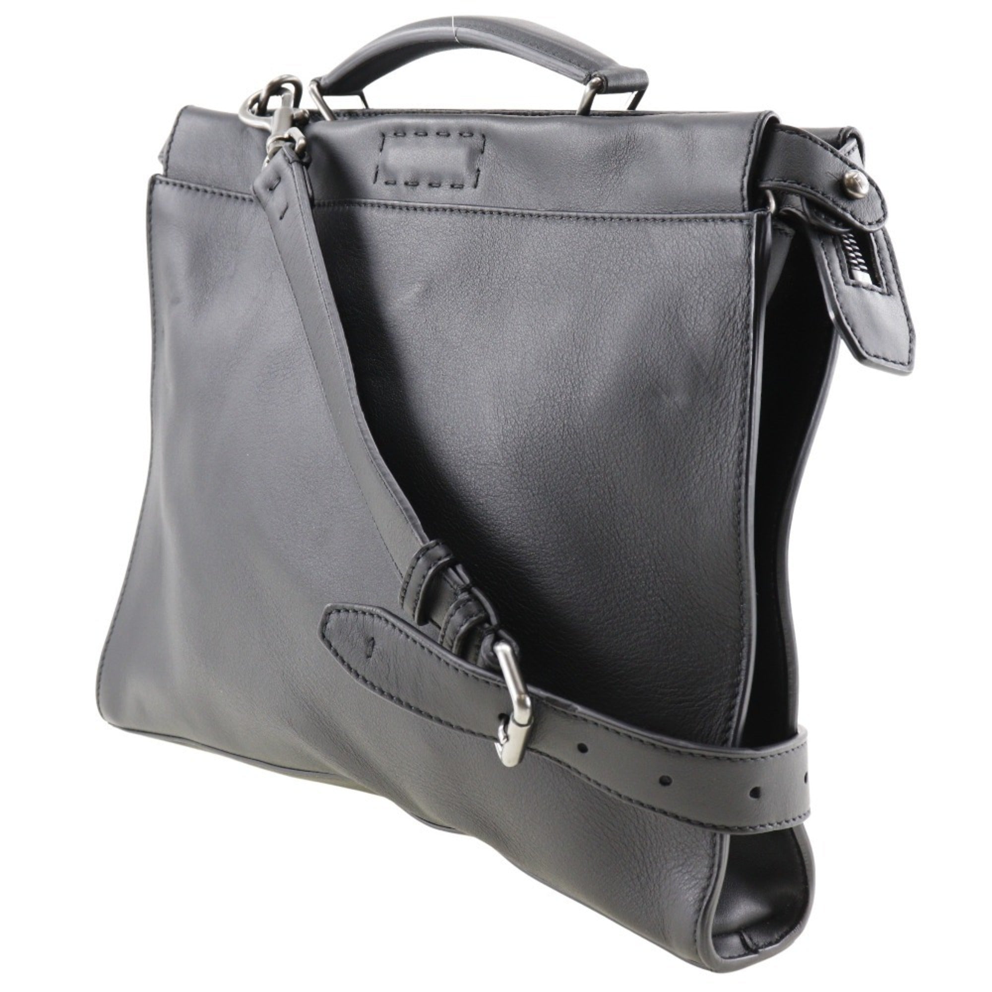 Fendi Peekaboo Black Leather Shoulder Bag (Pre-Owned)