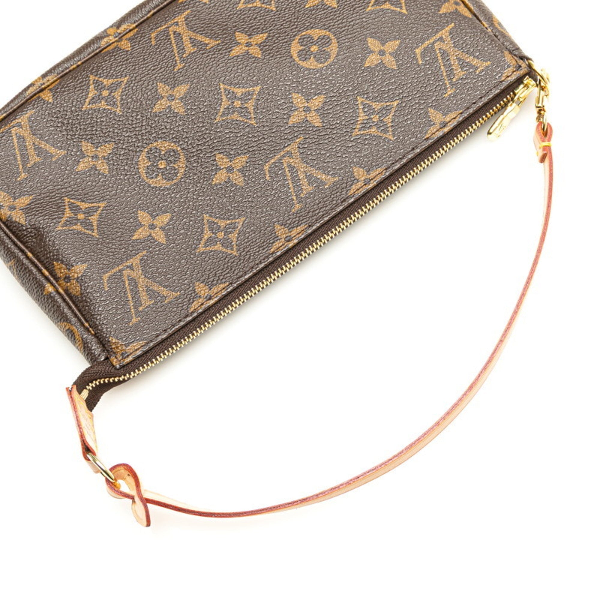 Louis Vuitton Brown Pvc Leather Handbag Pochette (Pre-Owned)
