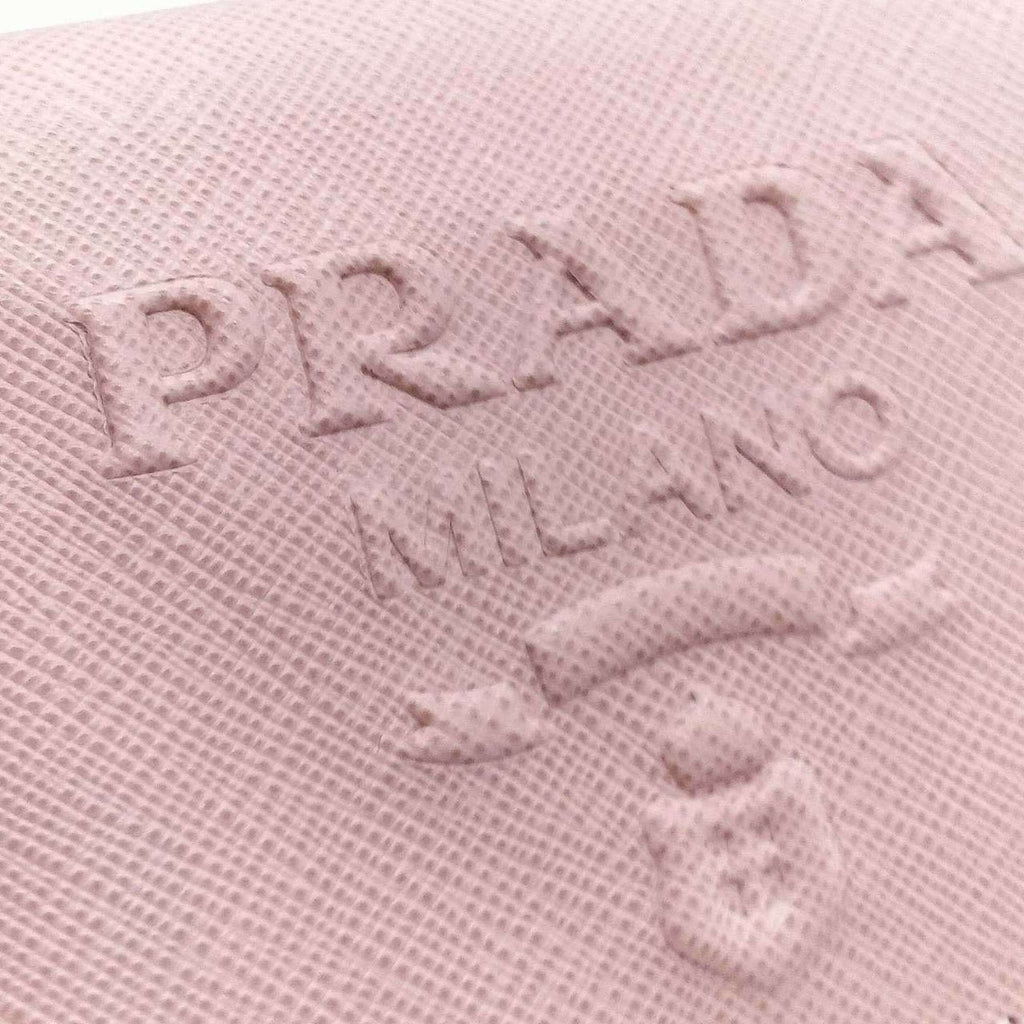 Prada Saffiano Pink Embossed Wallet (Bi-Fold) (Pre-Owned)