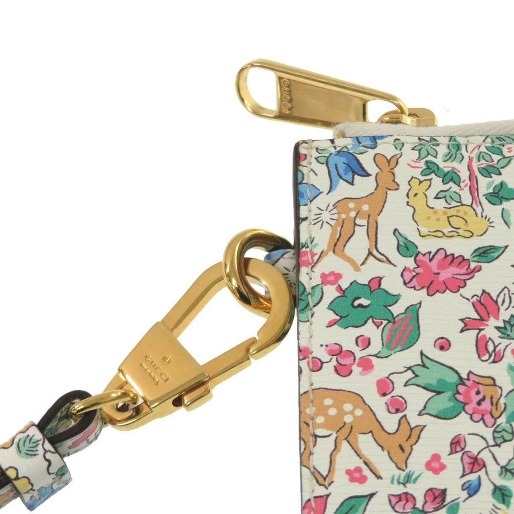 Gucci Light Blue White Leather Clutch Bag (Pre-Owned)