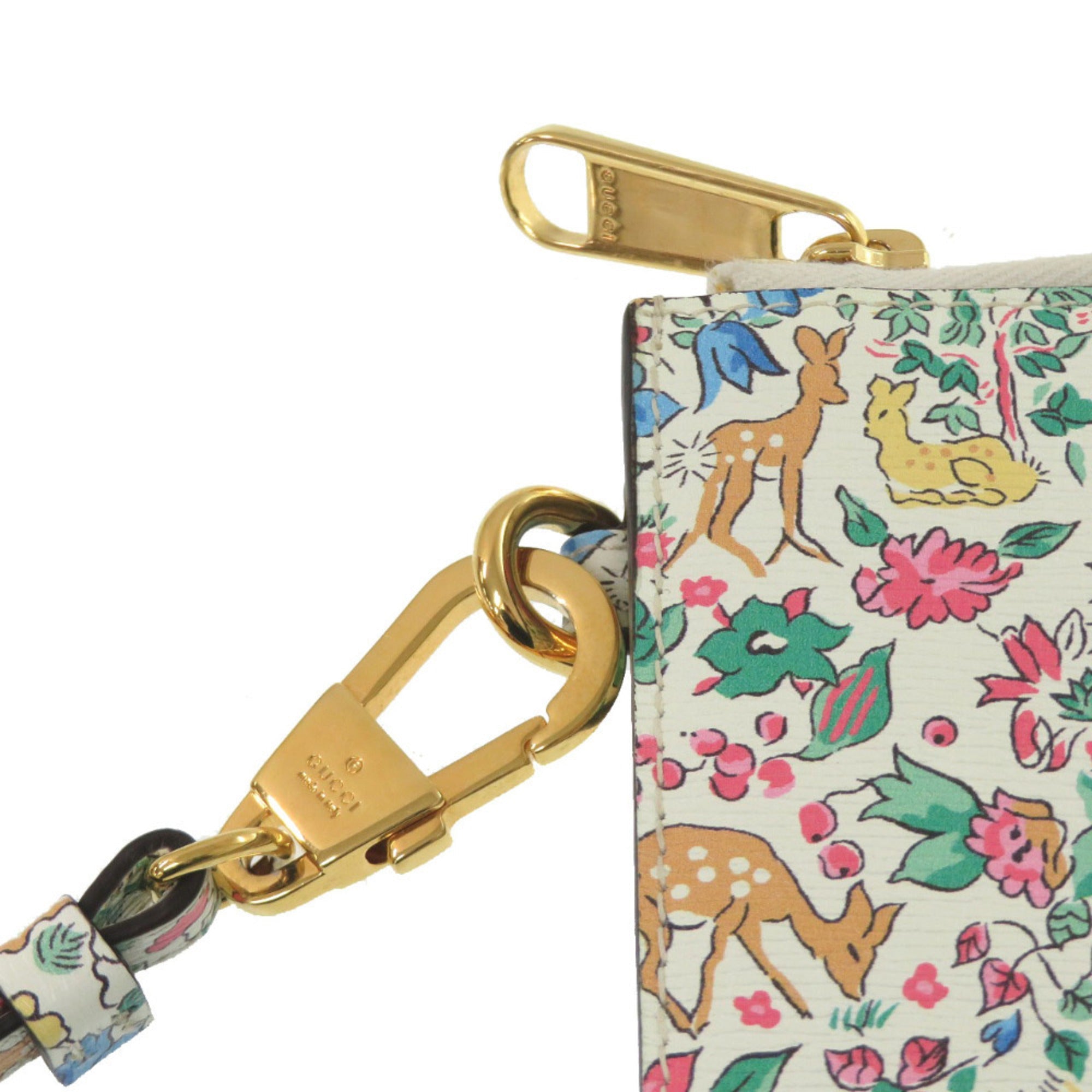 Gucci Light Blue White Leather Clutch Bag (Pre-Owned)