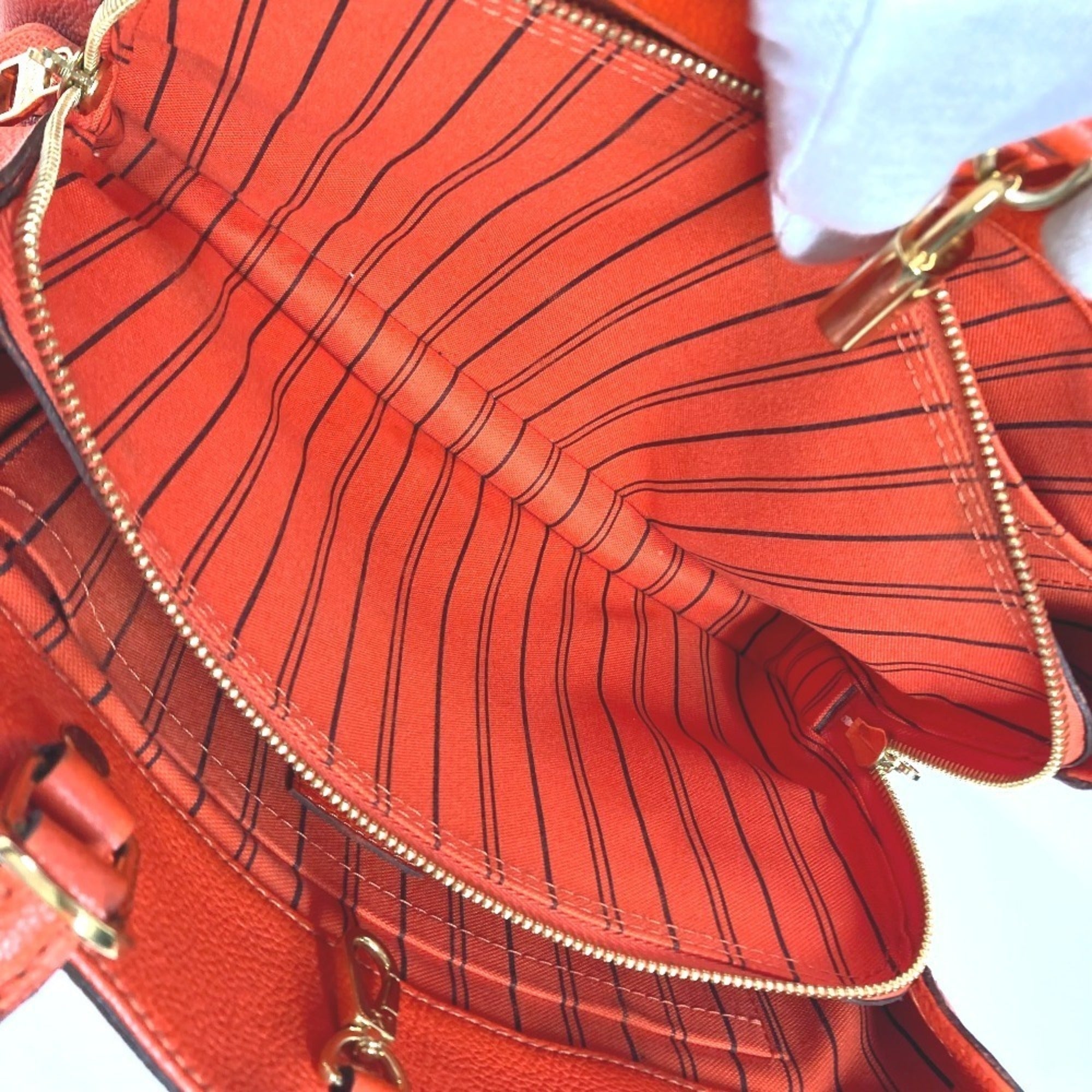 Louis Vuitton Orange Monogram Empreinte Handbag Shoulder Bag Tote Bag (Pre-Owned)