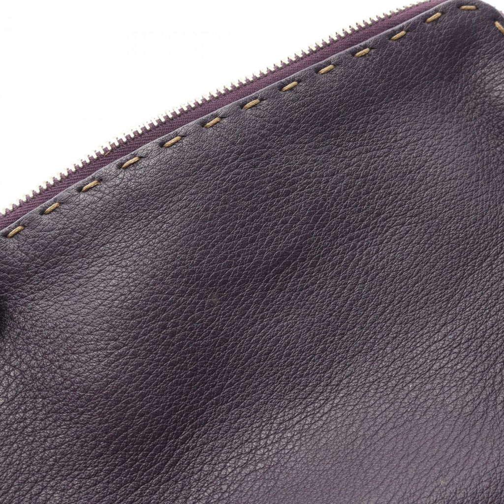 Fendi Purple Leather Pouch (Pre-Owned)