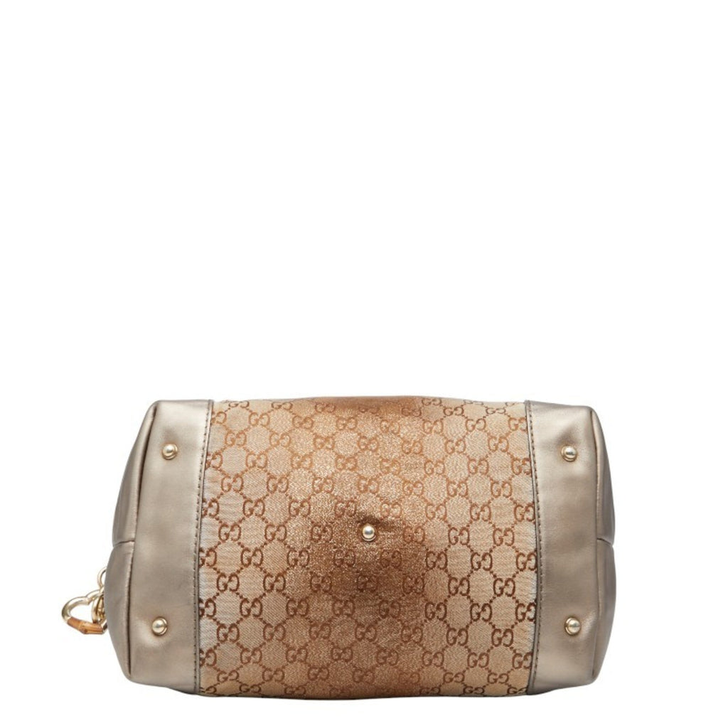 Gucci Brown Canvas Leather Shoulder Bag (Pre-Owned)