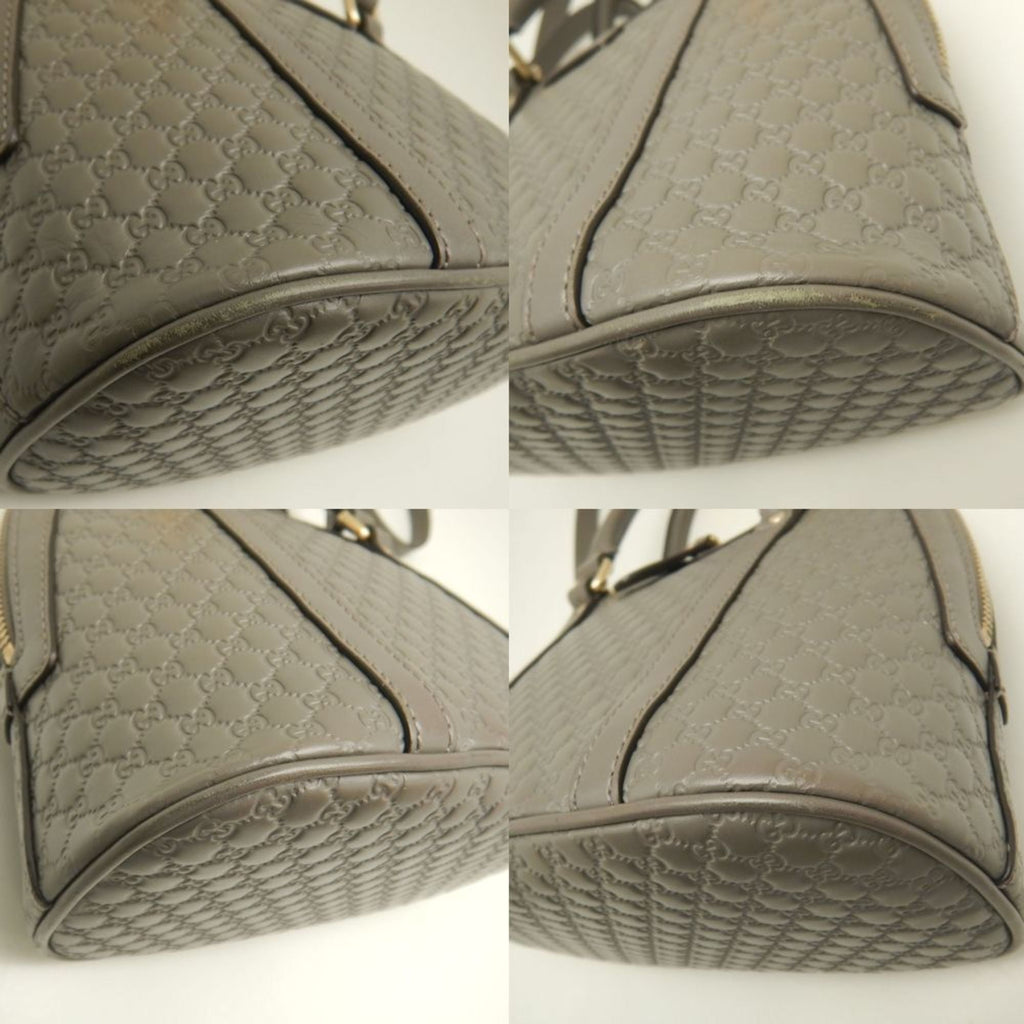 Gucci Microguccissima Gray Leather Handbag (Pre-Owned)