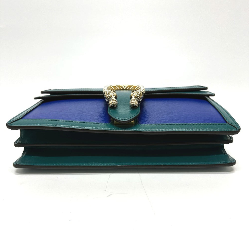 Gucci Blue Green Leather Shoulder Bag (Pre-Owned)