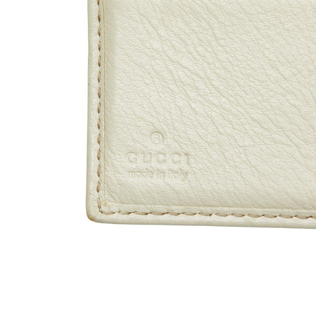 Gucci Beige Ivory Canvas Leather Wallet (Bi-Fold) (Pre-Owned)