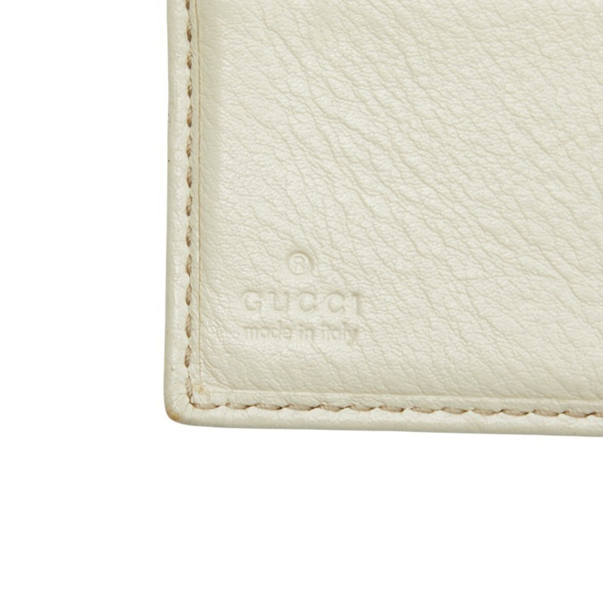 Gucci Beige Ivory Canvas Leather Wallet (Bi-Fold) (Pre-Owned)