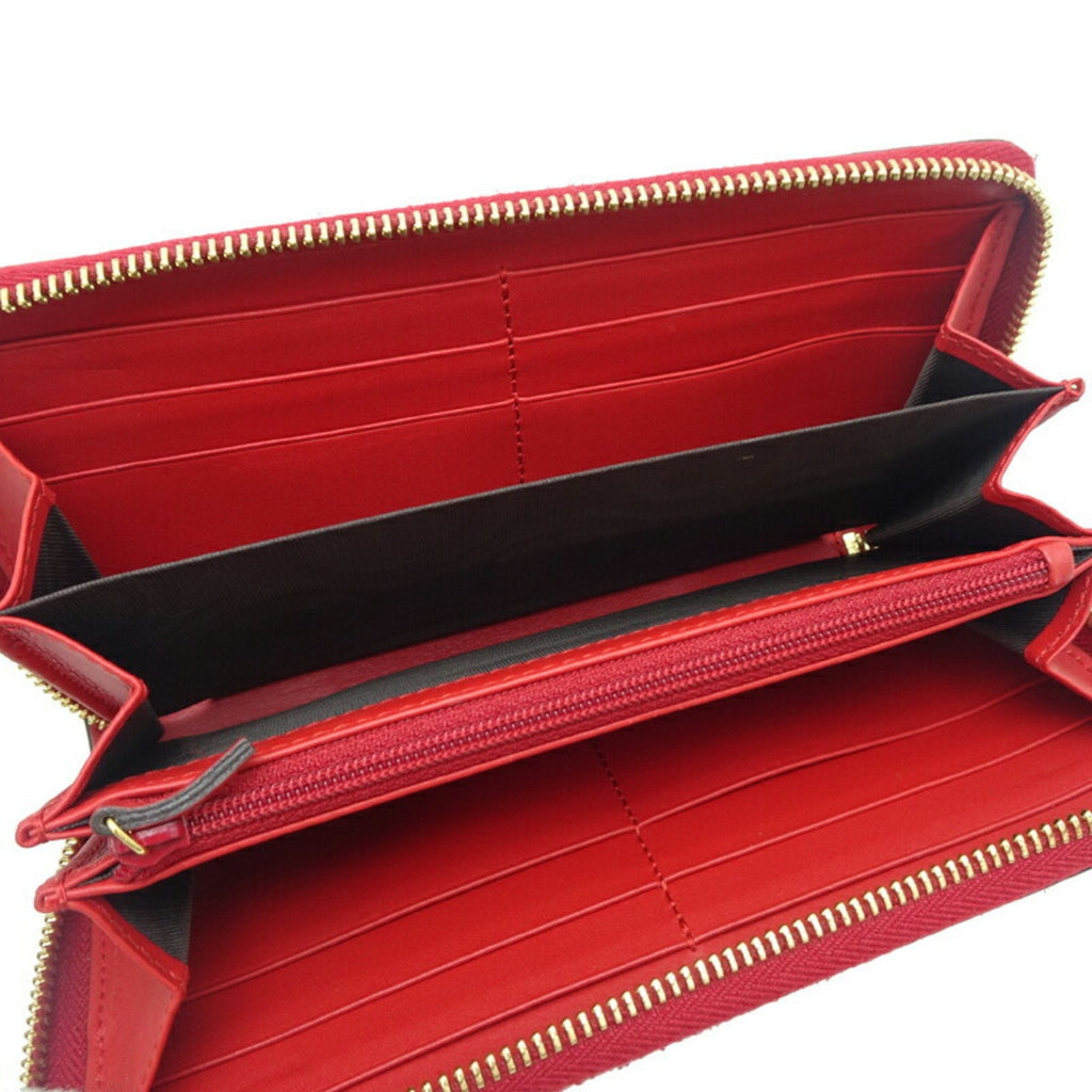 Gucci Beige Green Khaki Red Color Gg Supreme Long Bill Wallet (Bi-Fold) (Pre-Owned)