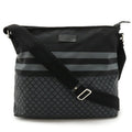 Gucci Black Gray Nylon Leather Shoulder Bag (Pre-Owned)