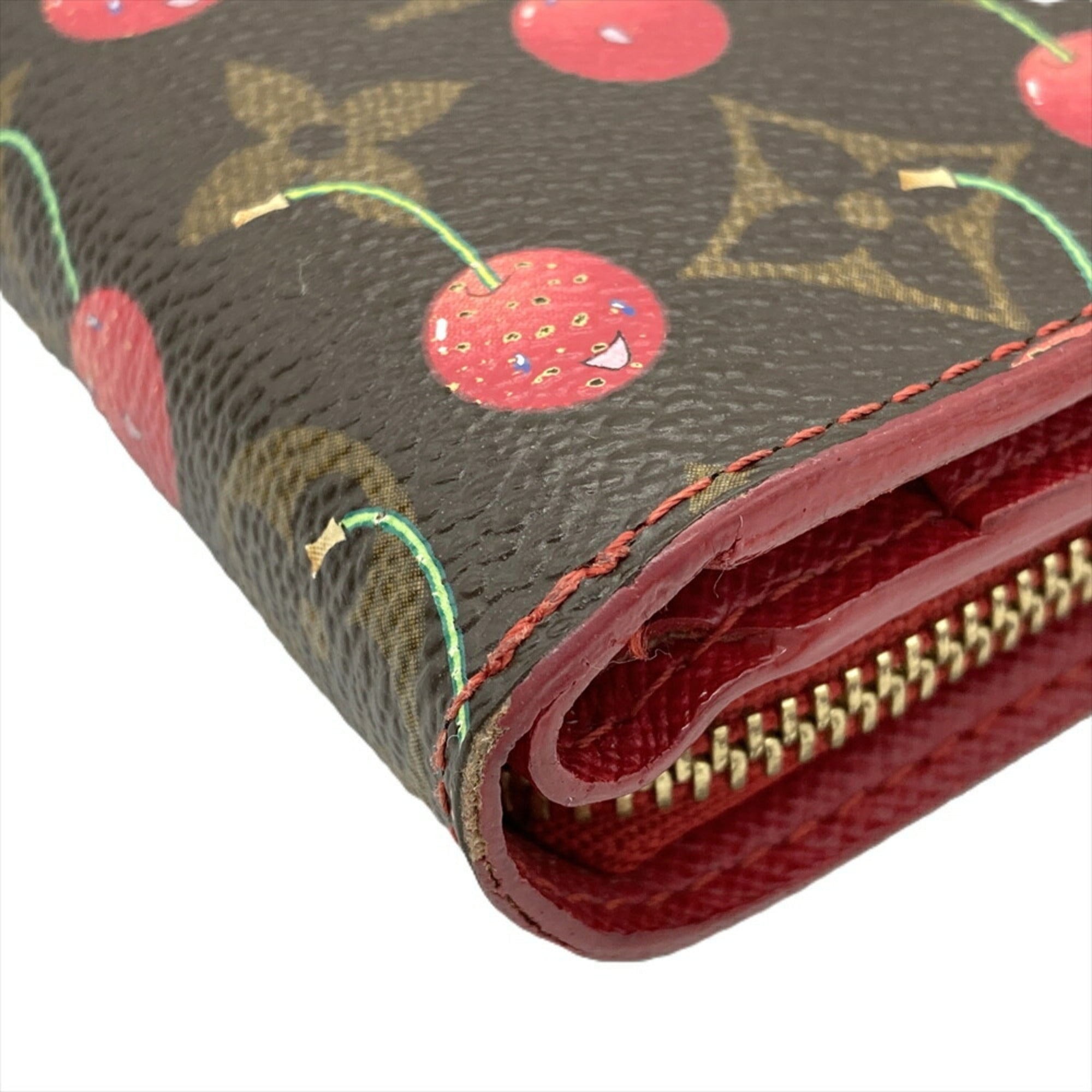 Louis Vuitton Brown Monogram Cherry Leather Wallet (Bi-Fold) (Pre-Owned)