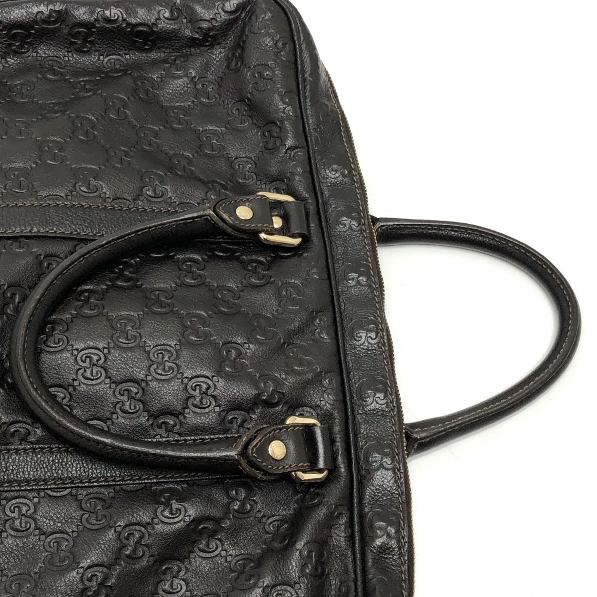 Gucci Brown Leather Briefcase Handbag (Pre-Owned)