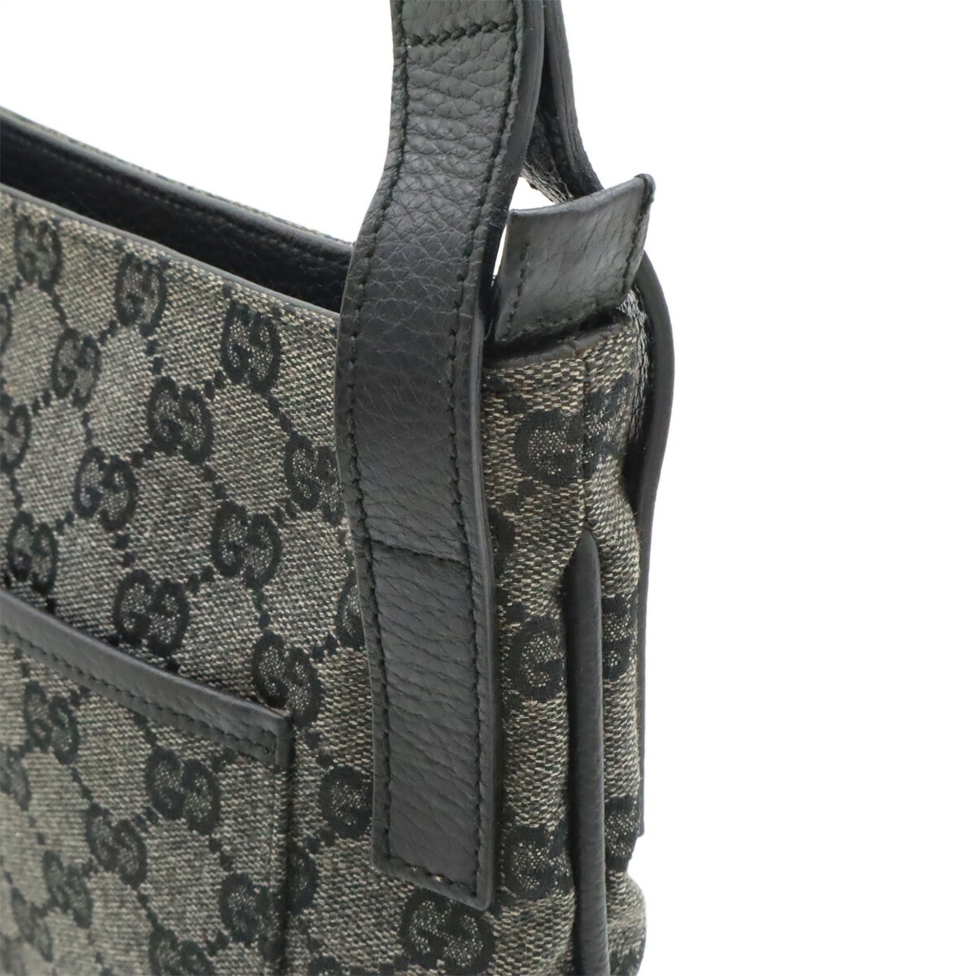 Gucci Dark Gray Gg Canvas Shoulder Bag (Pre-Owned)