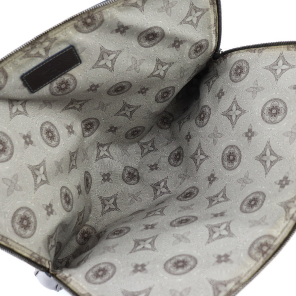 Louis Vuitton Brown Leather Clutch Bag Handbag (Pre-Owned)