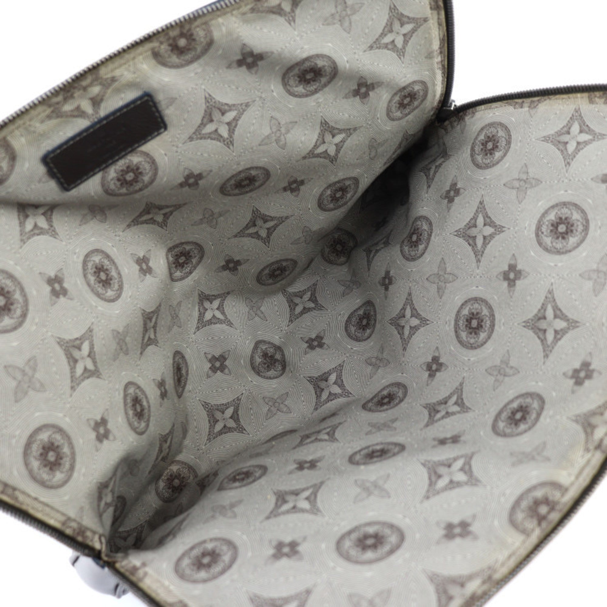 Louis Vuitton Brown Leather Clutch Bag Handbag (Pre-Owned)