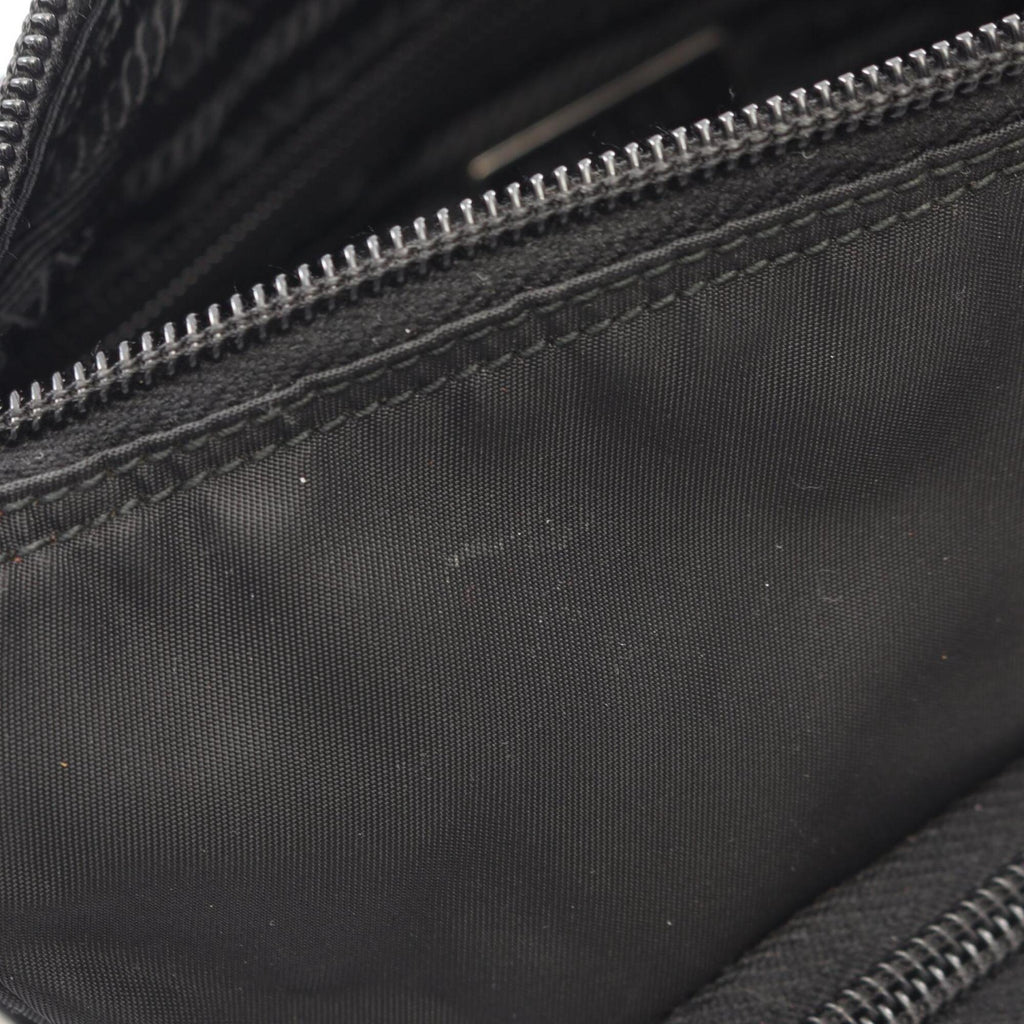 Prada Black Nylon Leather Handbag Shoulder Bag (Pre-Owned)