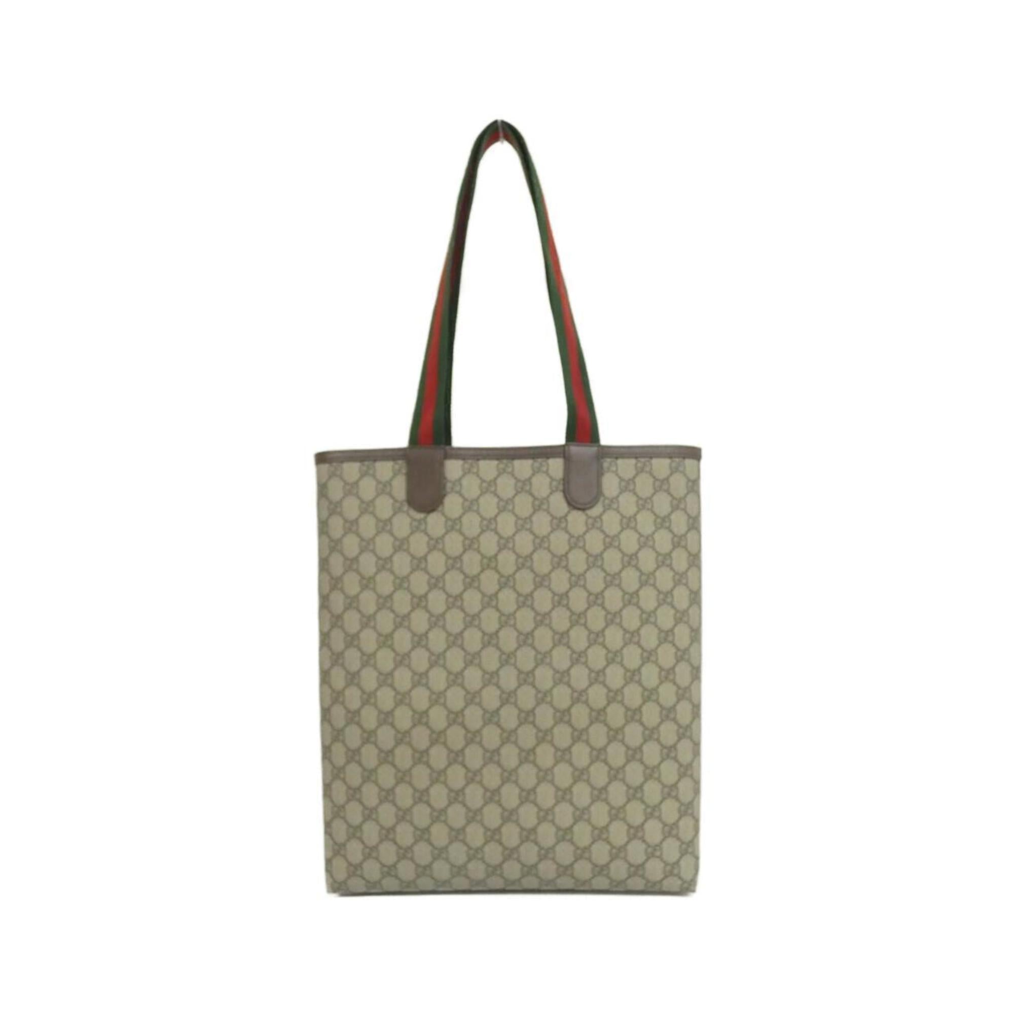 Gucci Beige Brown Gg Supreme Canvas Handbag (Pre-Owned)