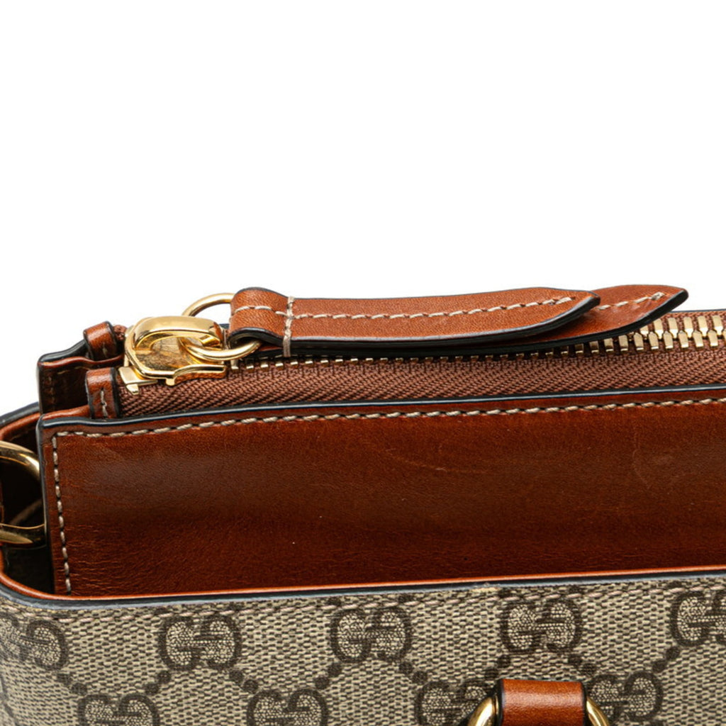 Gucci Beige Brown Pvc Leather Handbag Shoulder Bag (Pre-Owned)