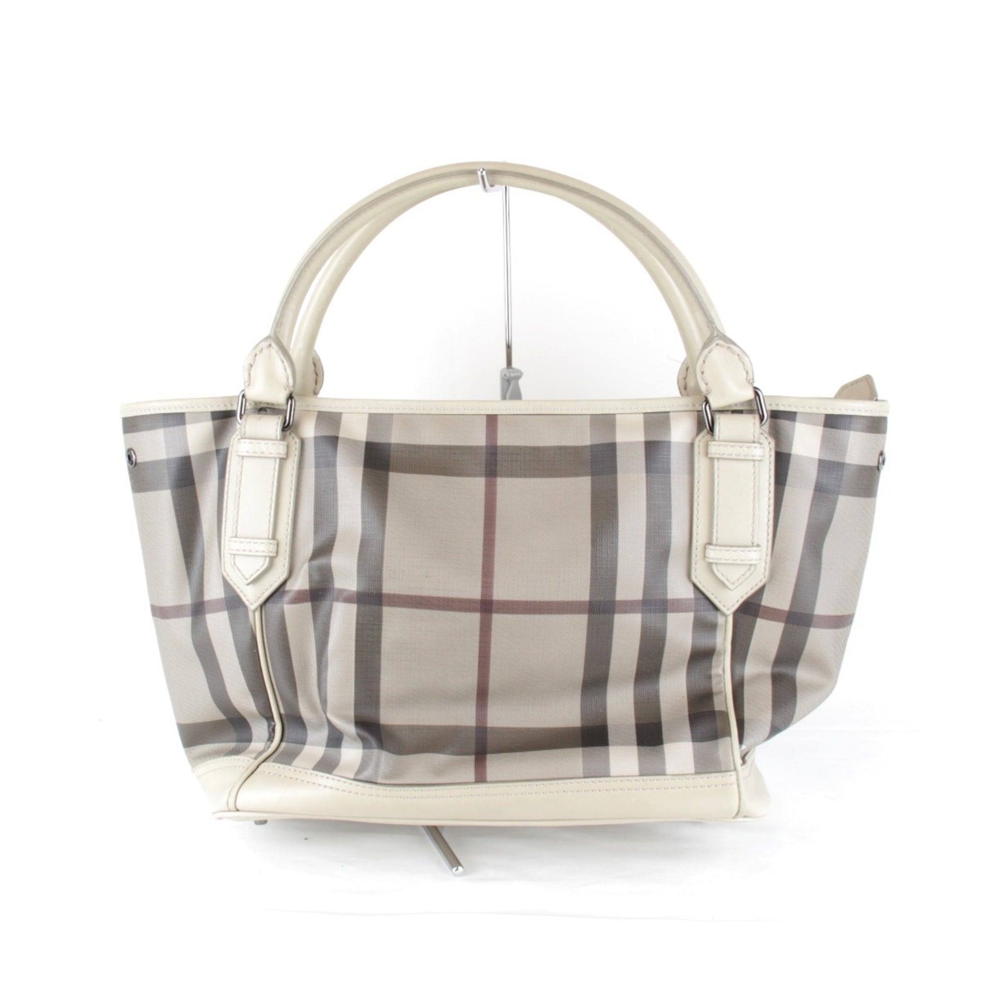 Burberry Beige Pvc Handbag Tote Bag (Pre-Owned)