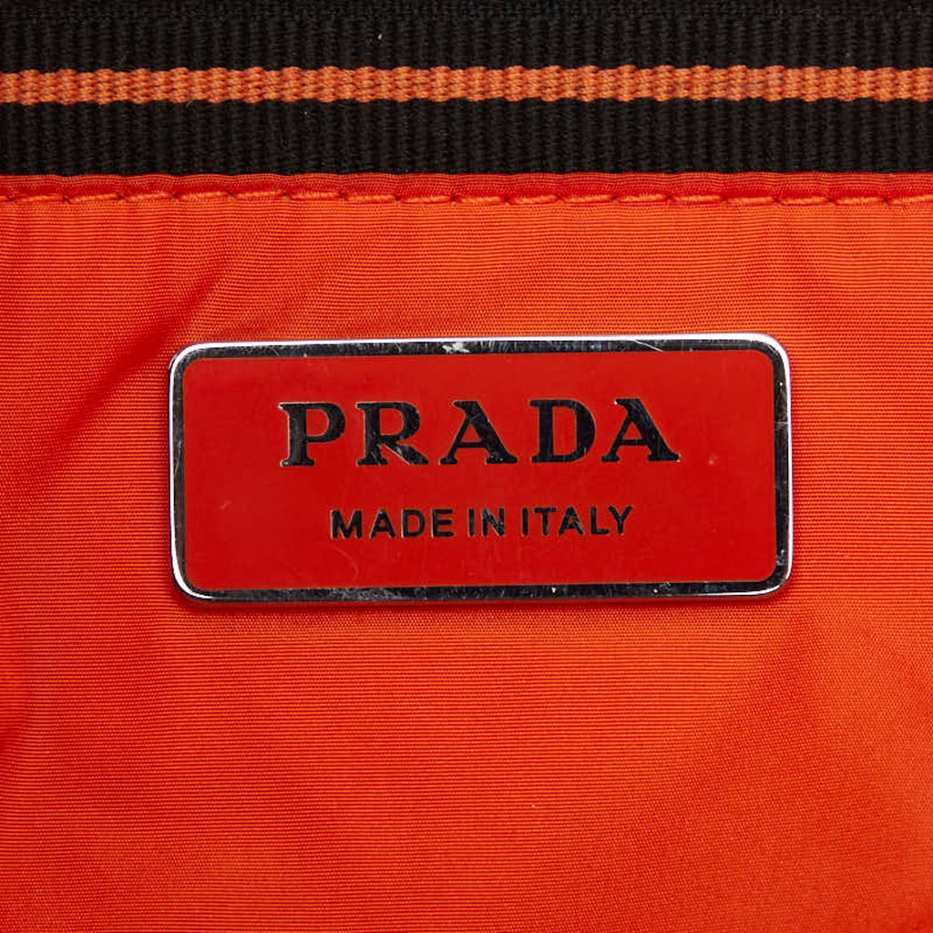Prada Black Leather Shoulder Bag Tote Bag (Pre-Owned)