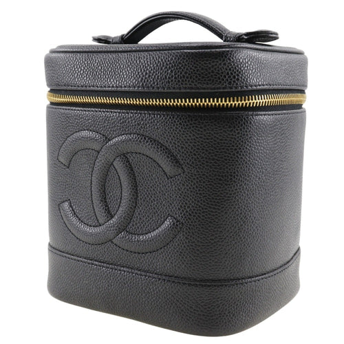 Chanel Black Caviar Leather Handbag Pouch (Pre-Owned)