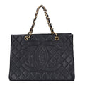 Chanel Black Grained Calfskin Handbag Tote Bag (Pre-Owned)