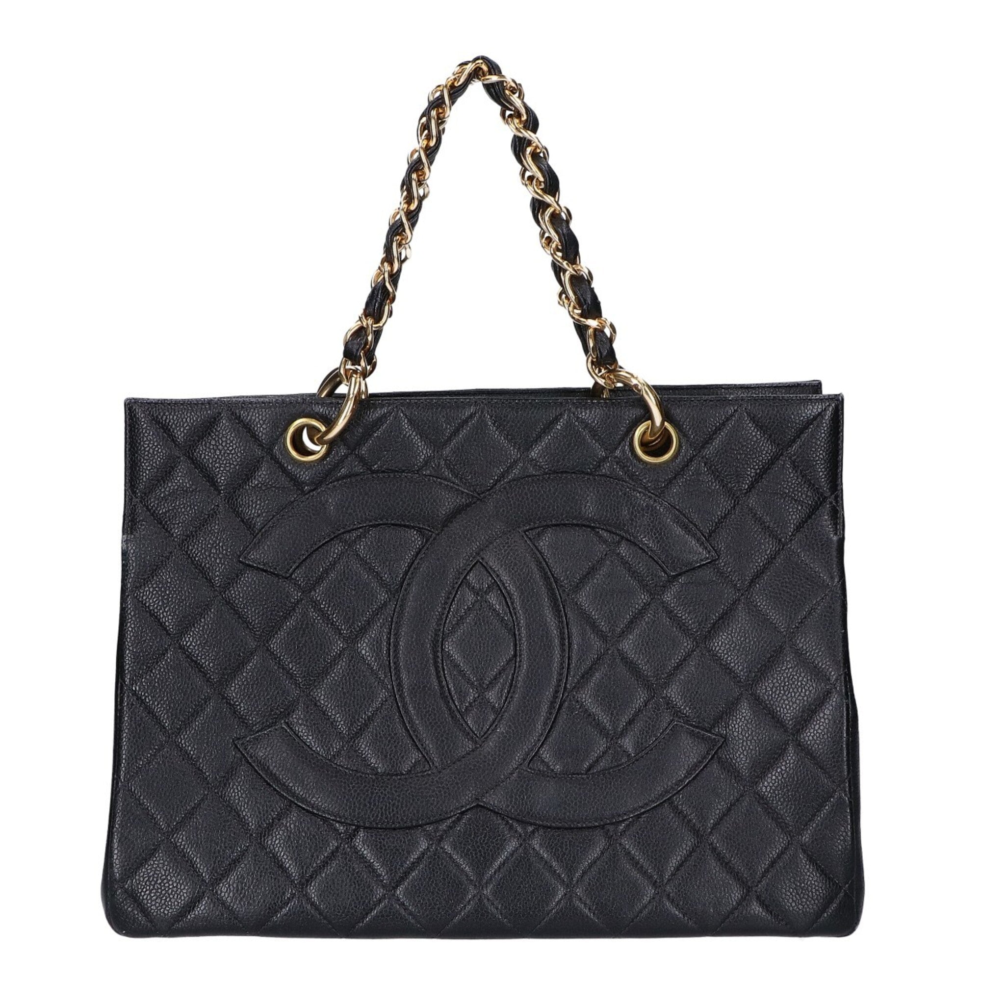 Chanel Black Grained Calfskin Handbag Tote Bag (Pre-Owned)