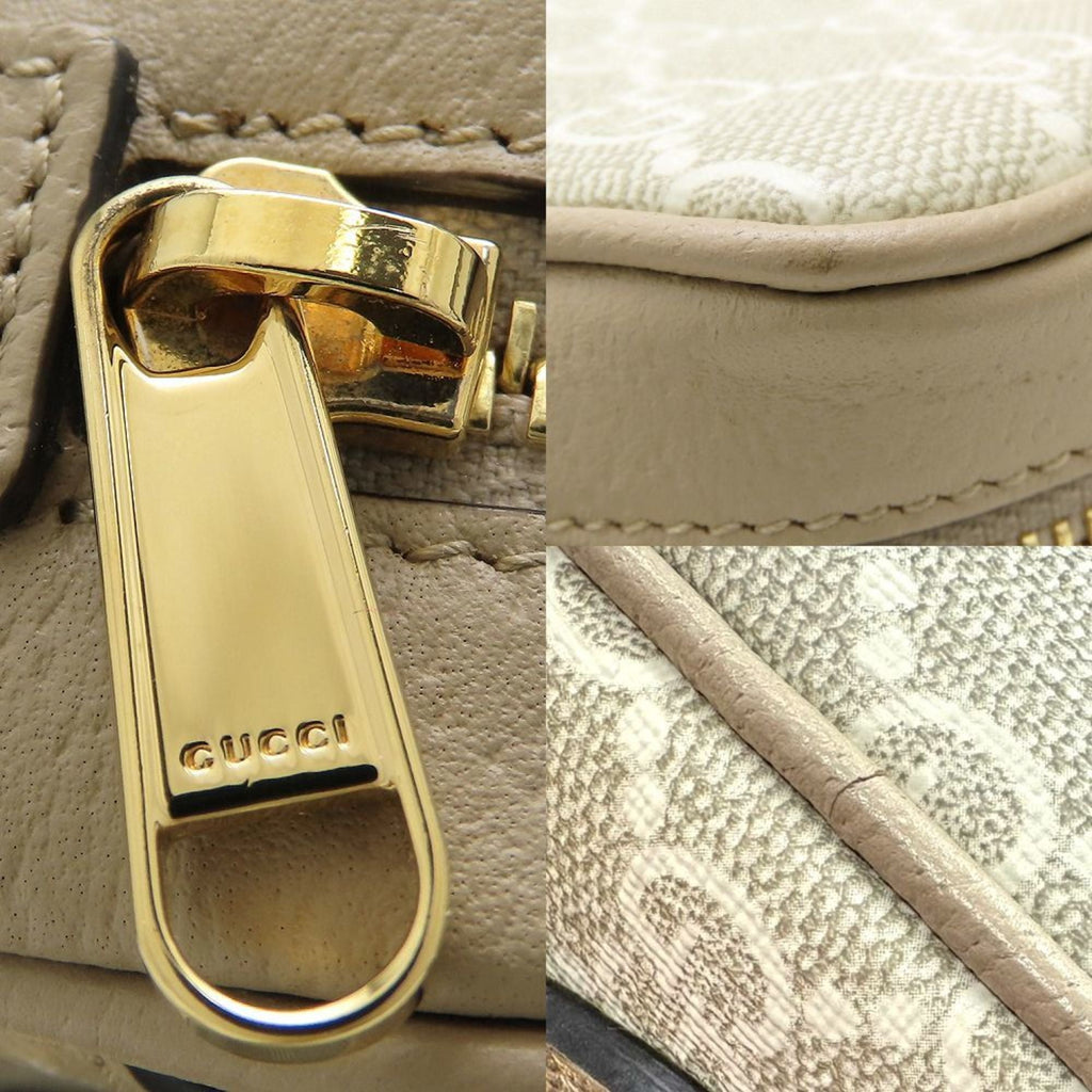 Gucci Beige White Gg Supreme Leather Shoulder Bag (Pre-Owned)